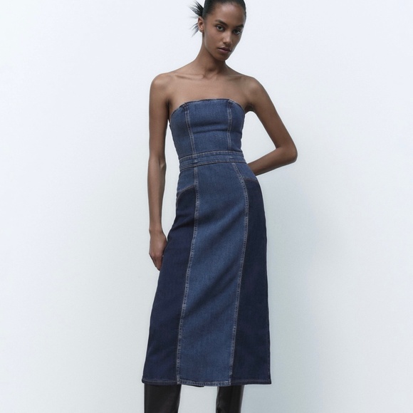 zara patchwork denim dress Zara | Dresses | Zara Patchwork Denim Dress